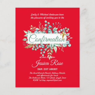 Confirmation Invitations Eucalyptus Greenery Budge