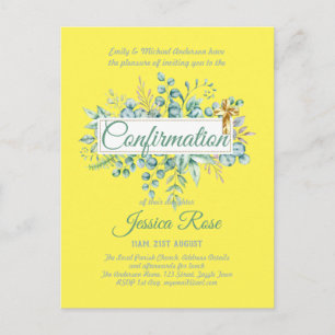 Confirmation Invitations Eucalyptus Greenery Budge
