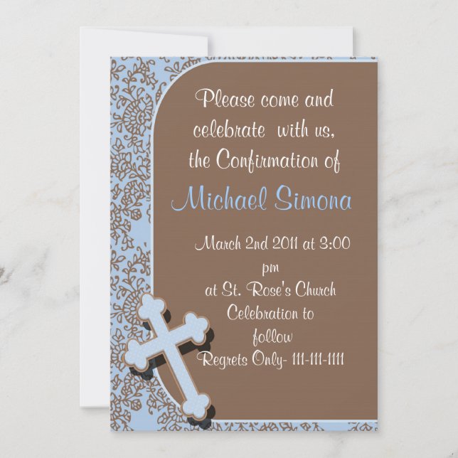 Confirmation  Invitations For Boys (Front)