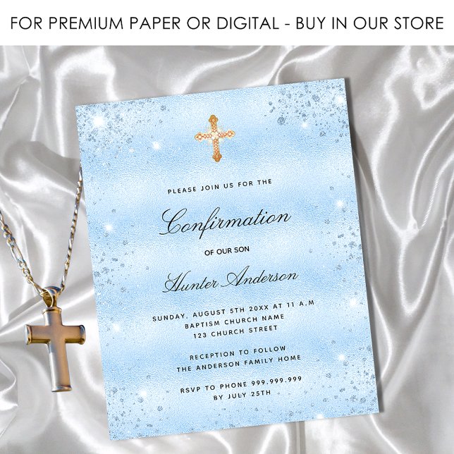 Confirmation light blue boy invitation (Creator Uploaded)