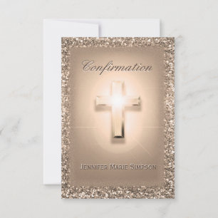 Confirmation Pale Rose Cross Invitation