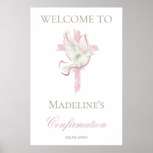 Confirmation pink cross poster