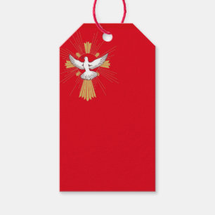 Confirmation Red and White Dove Cross Gift Tags