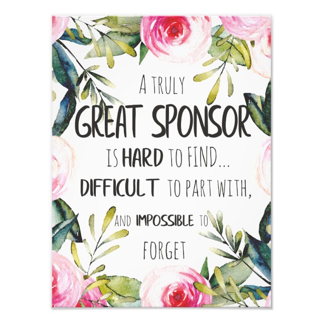 Confirmation Sponsor Gift Truly Great sponsor Photo Print (Front)