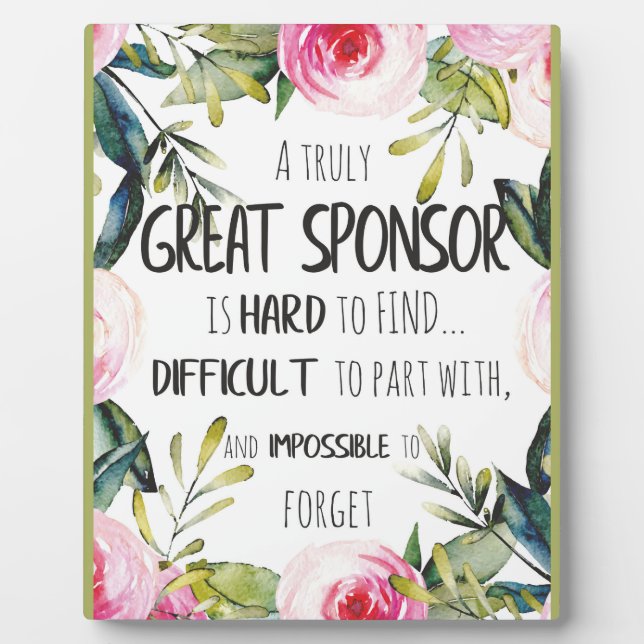 Confirmation Sponsor Gift Truly Great sponsor Plaque (Front)