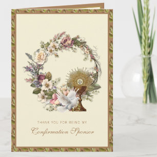 Confirmation Sponsor Thank You Religious   Holiday Card
