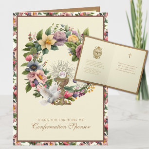 Confirmation Sponsor Thank You Religious   Holiday Card