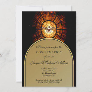 Confirmation Stained Glass Religious Holy Spirit Invitation