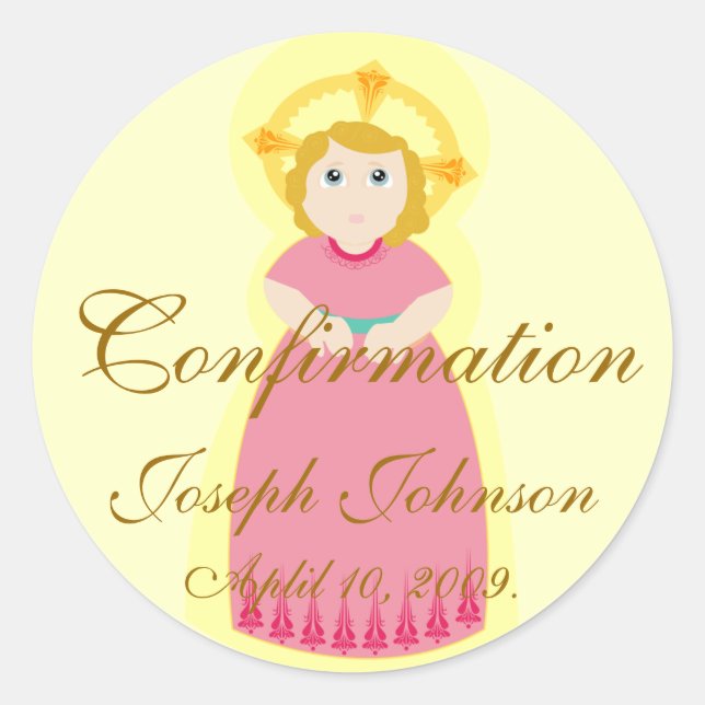 Confirmation Sticker-Customise Classic Round Sticker (Front)