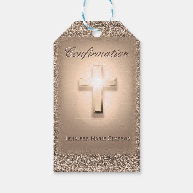 Confirmation with Glowing Cross Gift Tags (Front)