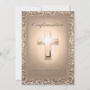 Confirmation with Glowing Cross Invitation