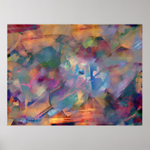 Conflicting emotions - abstract art painting poster