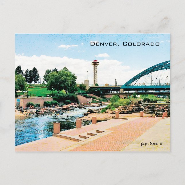 Confluence Park, Cherry Creek-South Platte, Denver Postcard (Front)