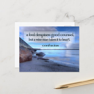 Confucius Inspirational Quote "Good counsel" Postcard