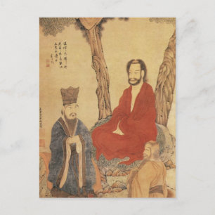 Confucius, Lao-tzu and Buddhist Arhat Postcard