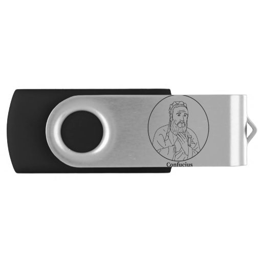 Image of Confucius Line Portrait Usb Flash Drive