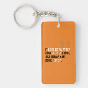 confucius quote motivational inspirational orange key ring