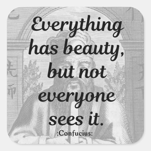 Confucius Quote Square Sticker (Front)