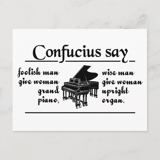 CONFUCIUS SAY … custom postcard (Front)