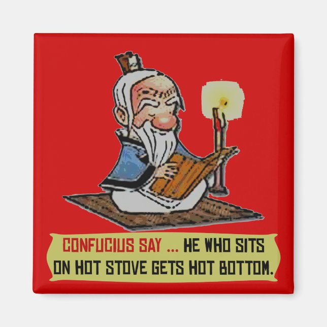 CONFUCIUS SAY ... HOT BOTTOM MAGNET (Front)