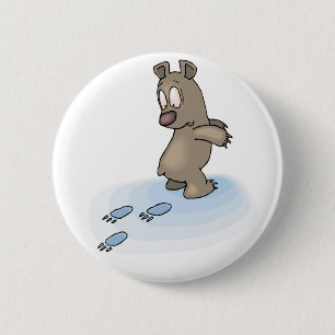 Confused Bear 6 Cm Round Badge