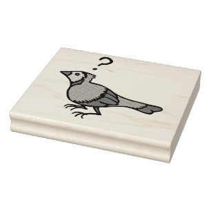 Confused Bird Rubber Stamp