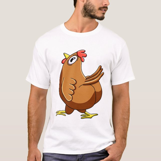 Confused Chicken Meme T-Shirt (Front)