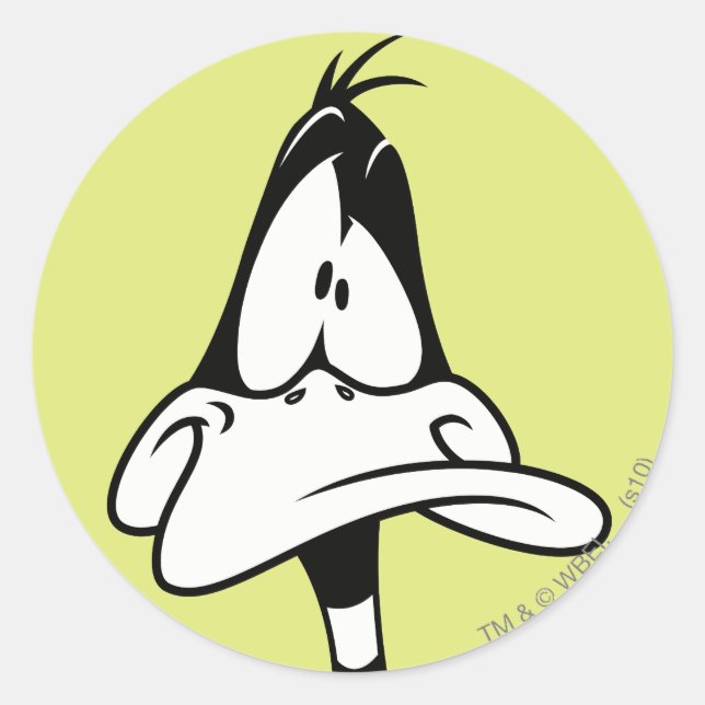 Confused DAFFY DUCK™ Face Classic Round Sticker (Front)