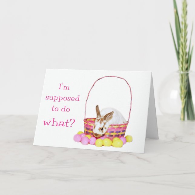 Confused Easter Bunny Holiday Card (Front)