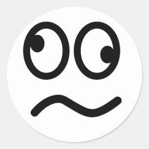 Confused Face Classic Round Sticker