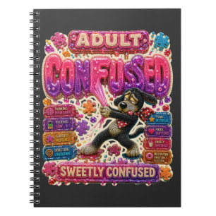 Confused Funny Sarcastic T-Shirt for Overthinkers Notebook