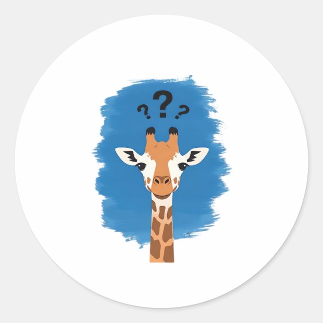 Confused Giraffe Classic T-Shirt_1 Classic Round Sticker (Front)