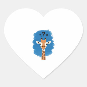Confused Giraffe Classic T-Shirt_1 Heart Sticker