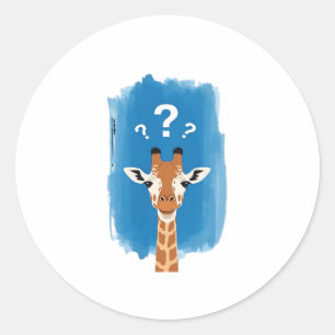 Confused Giraffe Classic T-Shirt Classic Round Sticker