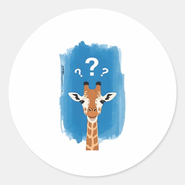 Confused Giraffe Classic T-Shirt Classic Round Sticker (Front)