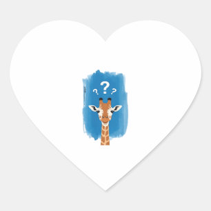 Confused Giraffe Classic T-Shirt Heart Sticker
