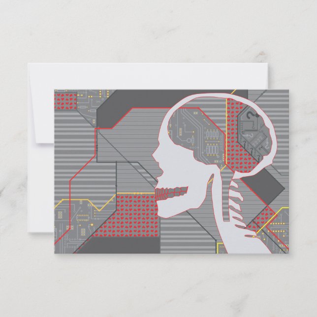 confused heart logicskull invitation (Front)