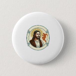 Confused Jesus Viral Dancing Trend Silhouette Vide 6 Cm Round Badge