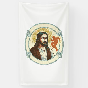 Confused Jesus Viral Dancing Trend Silhouette Vide Banner