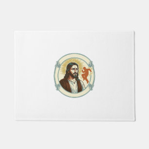 Confused Jesus Viral Dancing Trend Silhouette Vide Doormat