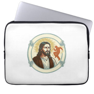 Confused Jesus Viral Dancing Trend Silhouette Vide Laptop Sleeve