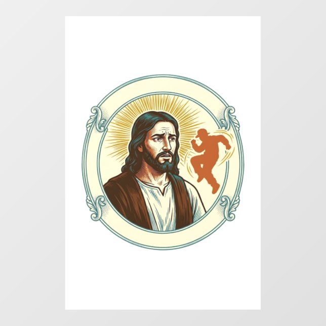 Confused Jesus Viral Dancing Trend Silhouette Vide Window Cling (Sheet)