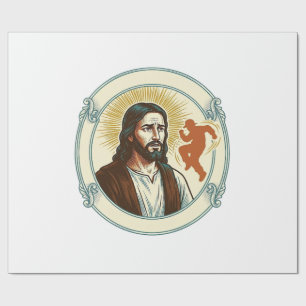 Confused Jesus Viral Dancing Trend Silhouette Vide Wrapping Paper