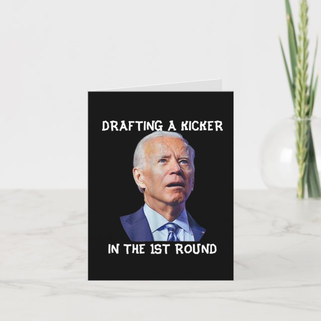 Confused Joe Biden Fantasy Football Loser Drafting Holiday Card (Front)