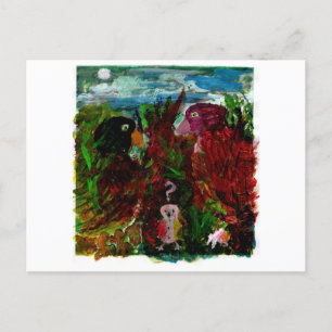 Confused little bird postcard