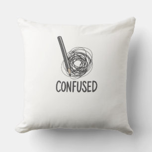 Confused – Minimalist Pencil & Scribble Art Design Cushion