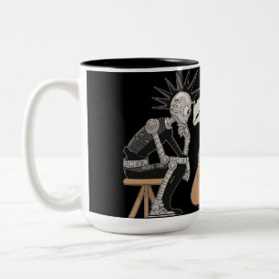 Confused Music Robot Two-Tone Coffee Mug