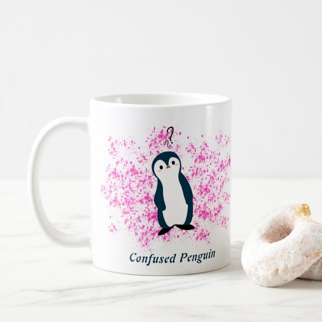 Confused Penguin Mug (With Donut)