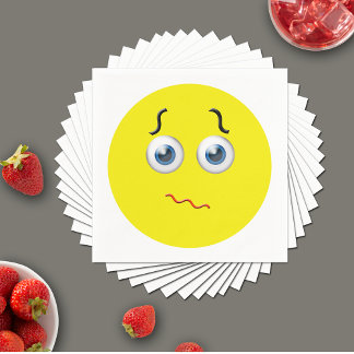 Confused Puzzled Emoji Napkin