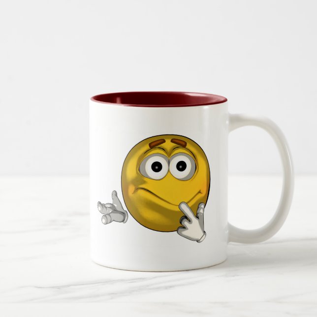 Confused - toon Two-Tone coffee mug (Right)